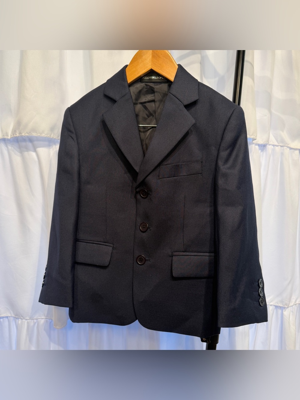 Kids World Of USA Boys Single Breasted Black Blazer Jacket Size 4 Toddler - Picture 2 of 7
